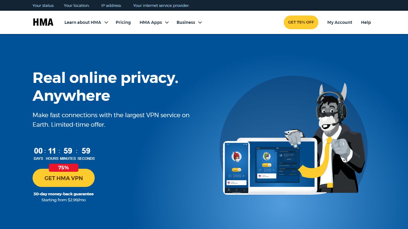 HMA VPN service | Total online privacy with HMA